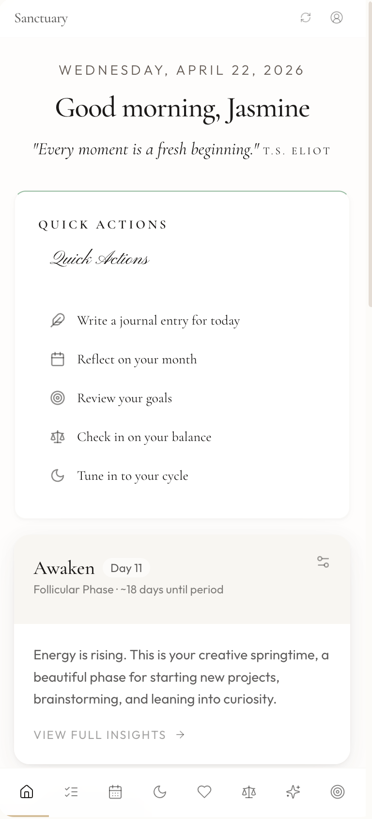 Sanctuary dashboard preview
